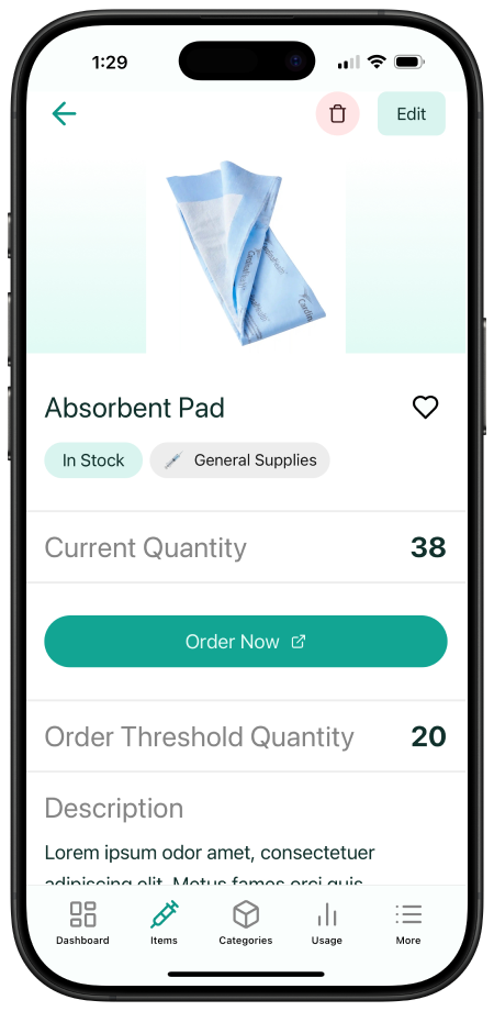 midwife mate user interface with inventory tracking